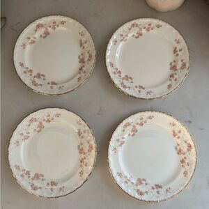 Vintage POPE GOSSER Florence Rim Bread&Butter with Scalloped Edge Gold Trim 4